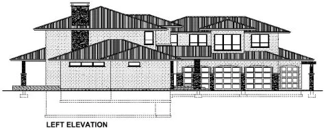 Left Elevation for House Plan #195340