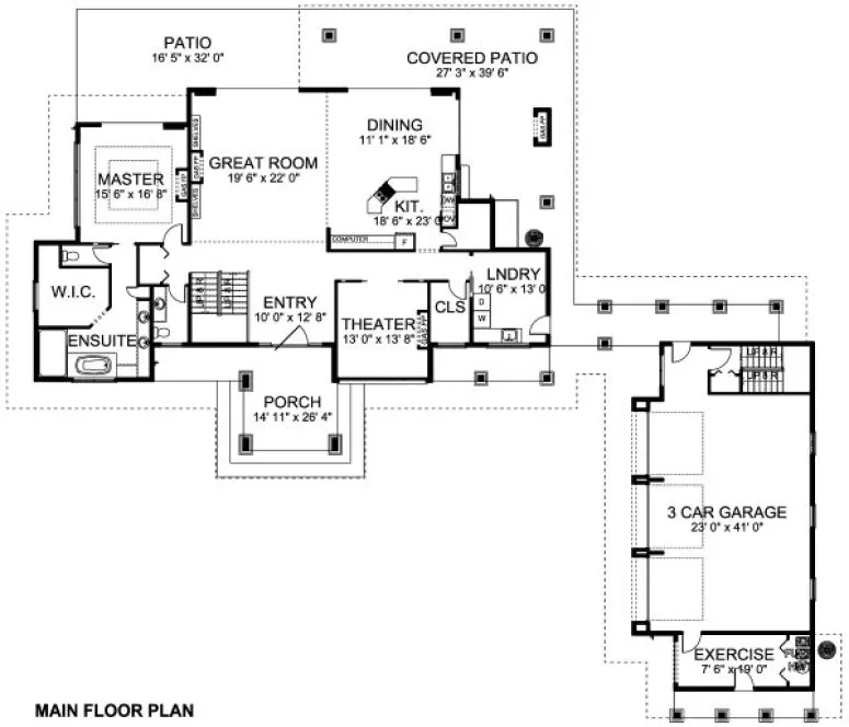 Main Floor Plan for House Plan #195340
