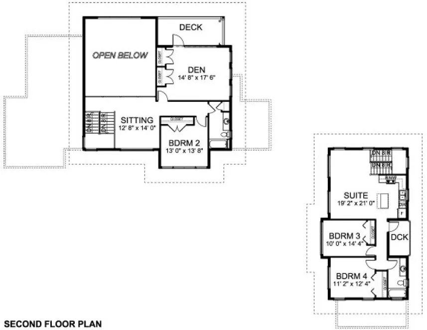 Second Floor Plan for House Plan #195340