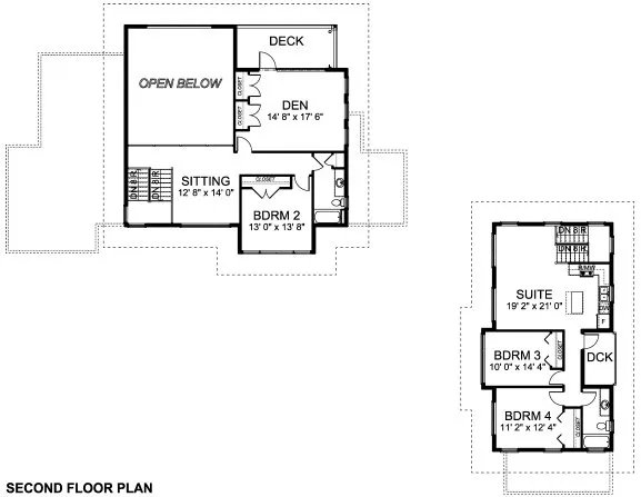 Second Floor Plan for House Plan #195340