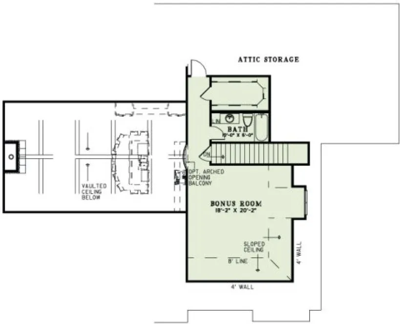 Attic Plan for House Plan #318241