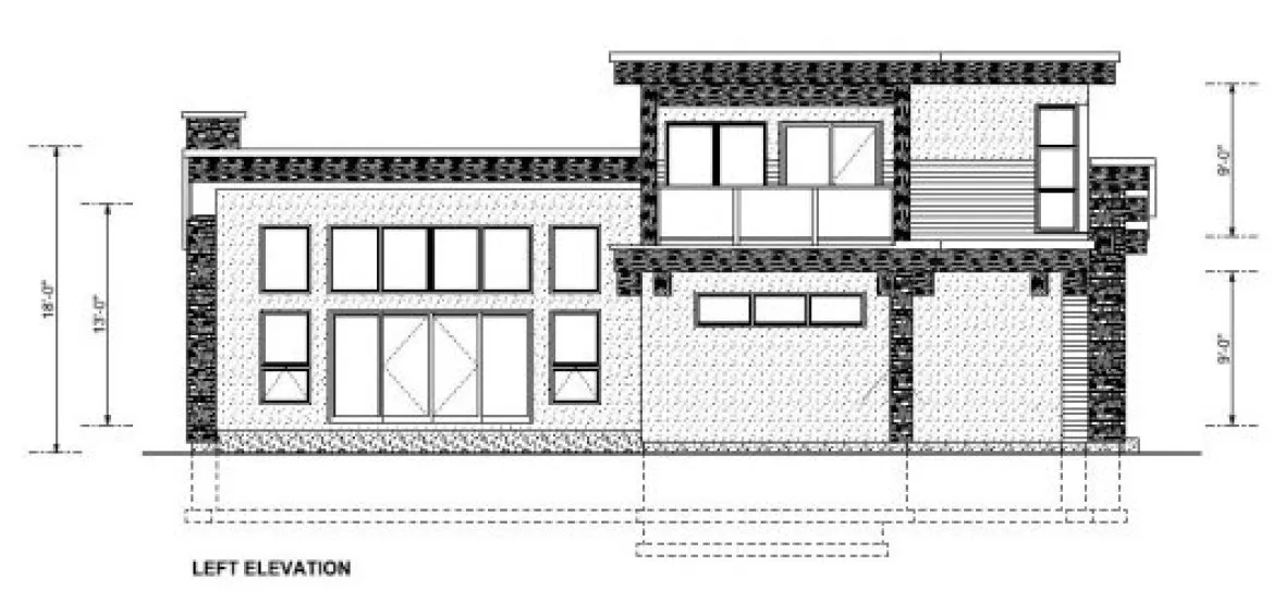 Left Elevation for House Plan #195372