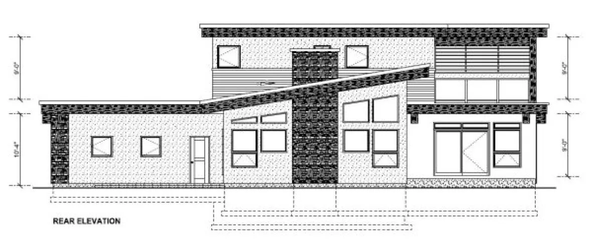 Rear Elevation for House Plan #195372