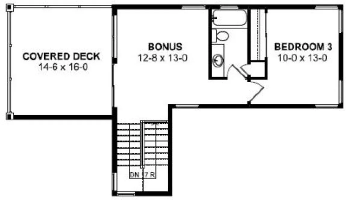 Second Floor Plan for House Plan #195372
