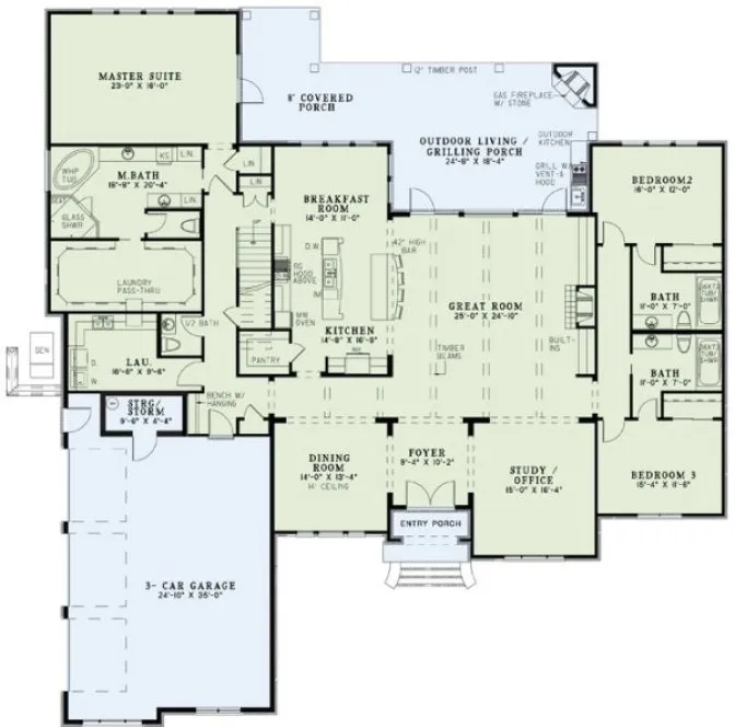 Main Floor Plan for House Plan #310331