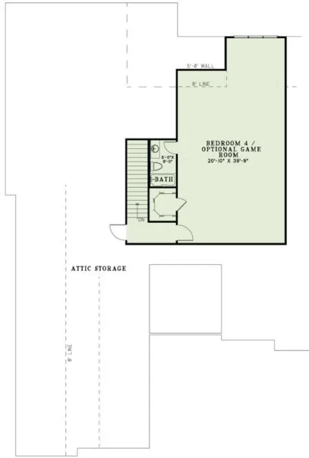Second Floor Plan for House Plan #310331