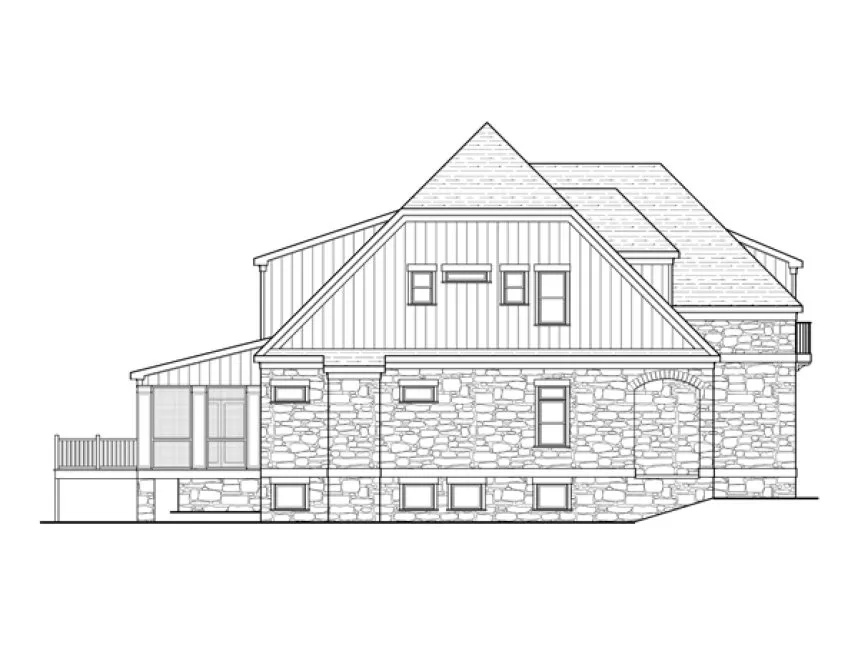 Left Elevation for House Plan #123285