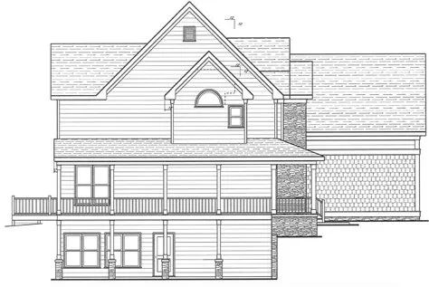 Left Elevation for House Plan #123072
