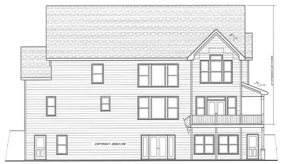 Rear Elevation for House Plan #123072