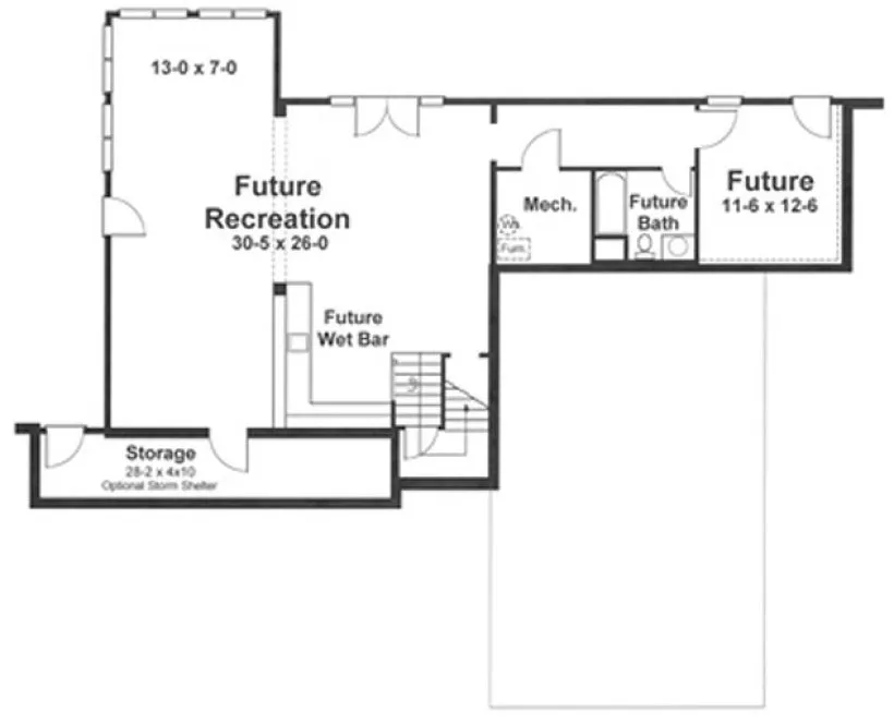 Basement Plan for House Plan #123072