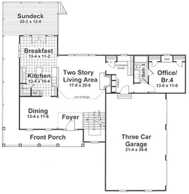 Main Floor Plan for House Plan #123072