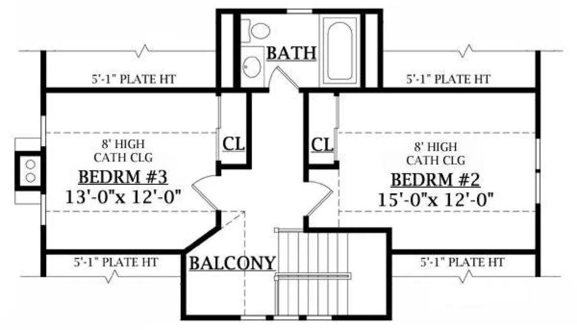 Second Floor Plan for House Plan #625051