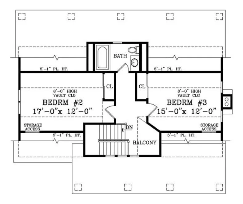 Second Floor Plan for House Plan #622522