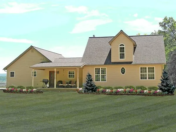 Rear Elevation for House Plan #625491