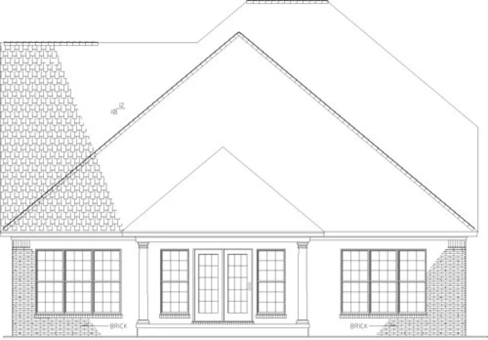 Rear Elevation for House Plan #314542
