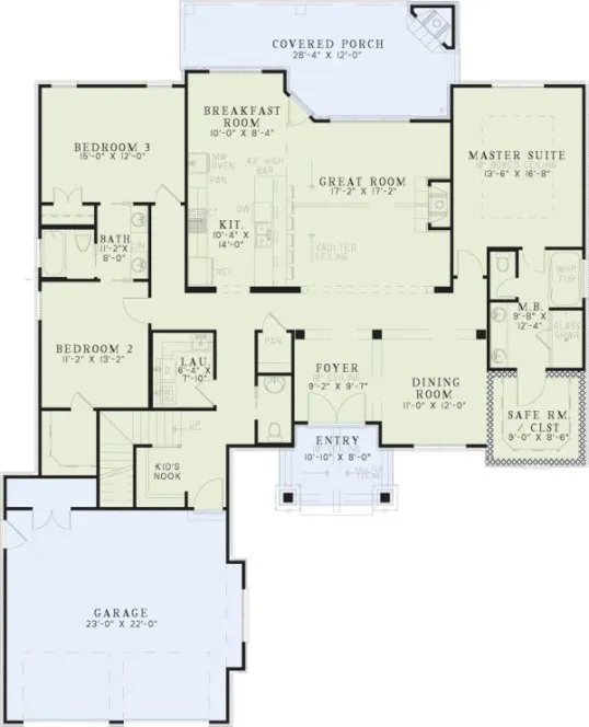 Main Floor Plan for House Plan #311902