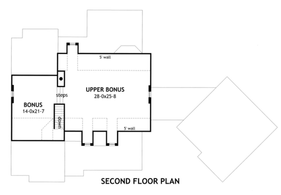 Second Floor Plan for House Plan #648961