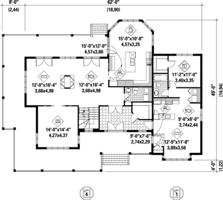 Main Floor Plan for House Plan #175543