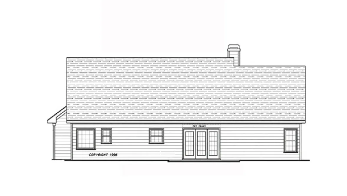 Rear Elevation for House Plan #125761
