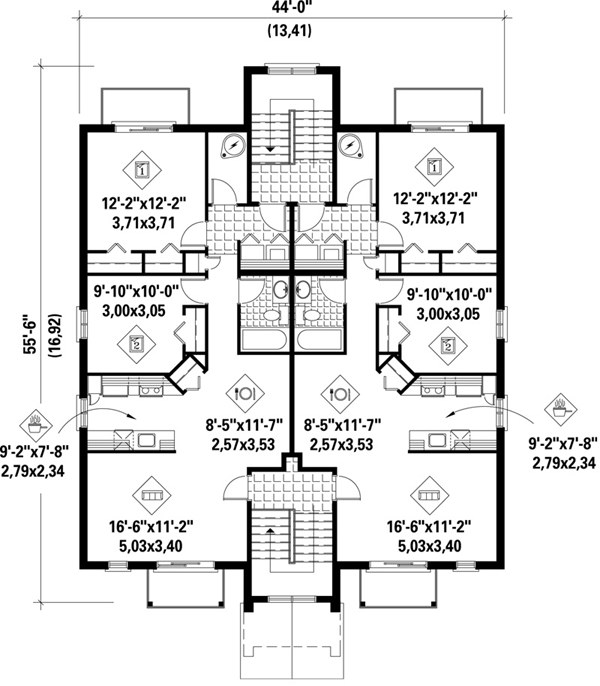 Second Floor Plan for House Plan #175446
