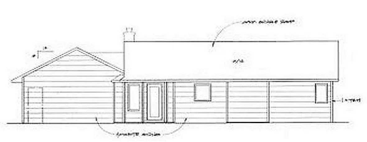 Rear Elevation for House Plan #352890