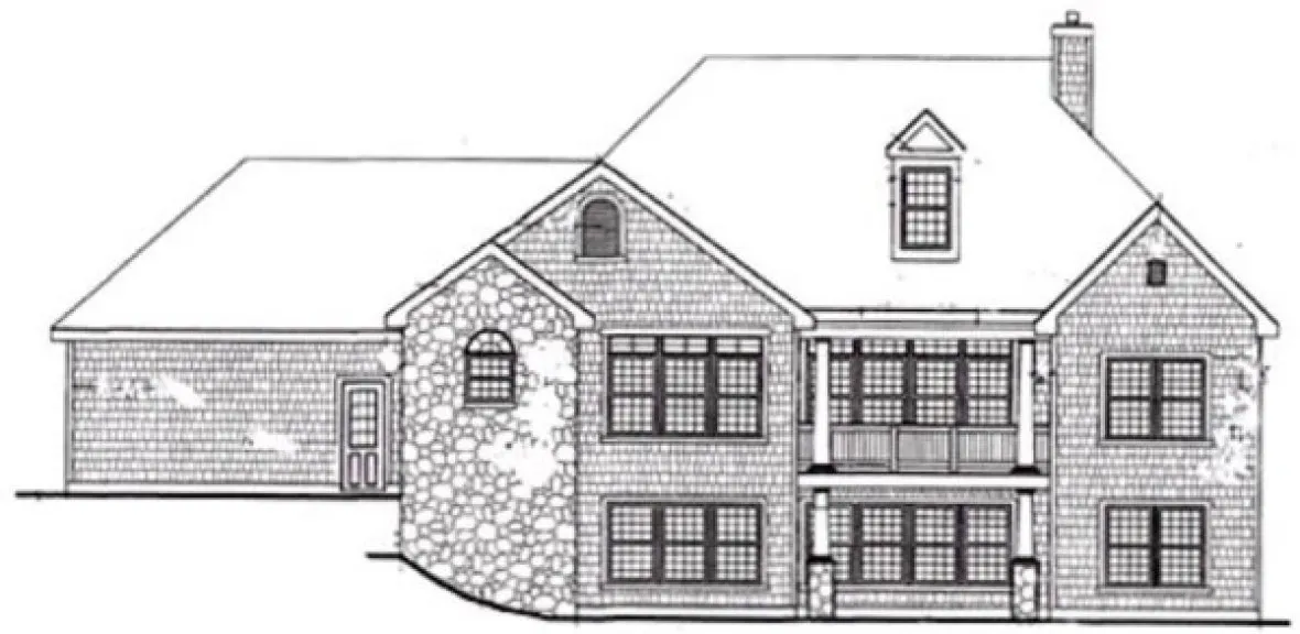 Rear Elevation for House Plan #623329