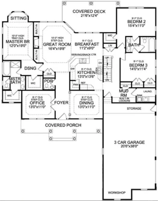 Main Floor Plan for House Plan #628432