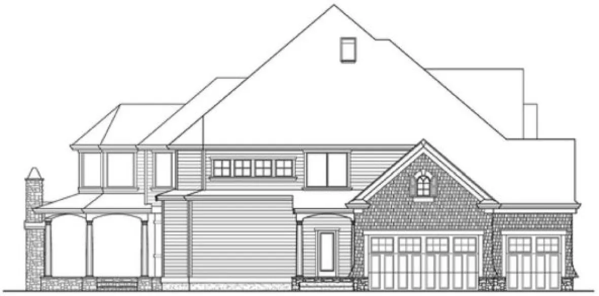 Left Elevation for House Plan #335834