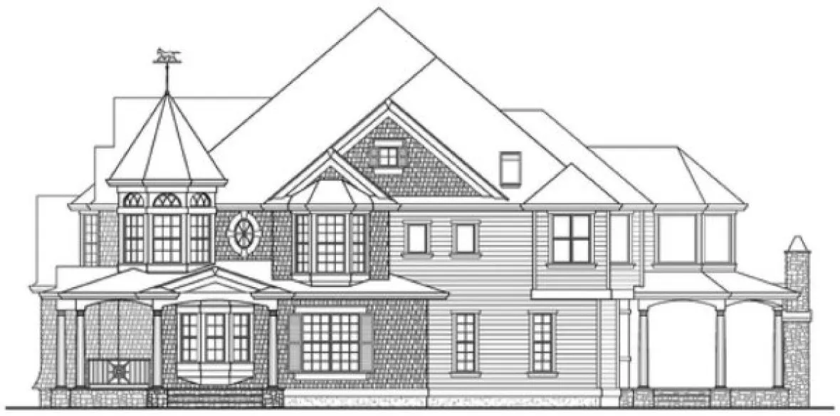Right Elevation for House Plan #335834