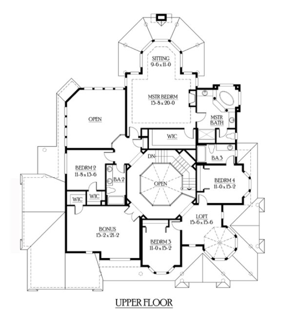 Second Floor Plan for House Plan #335834