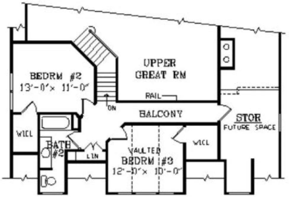 Second Floor Plan for House Plan #625422