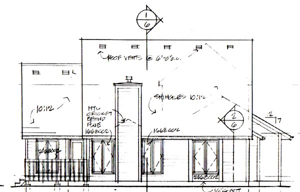 Rear Elevation for House Plan #189600