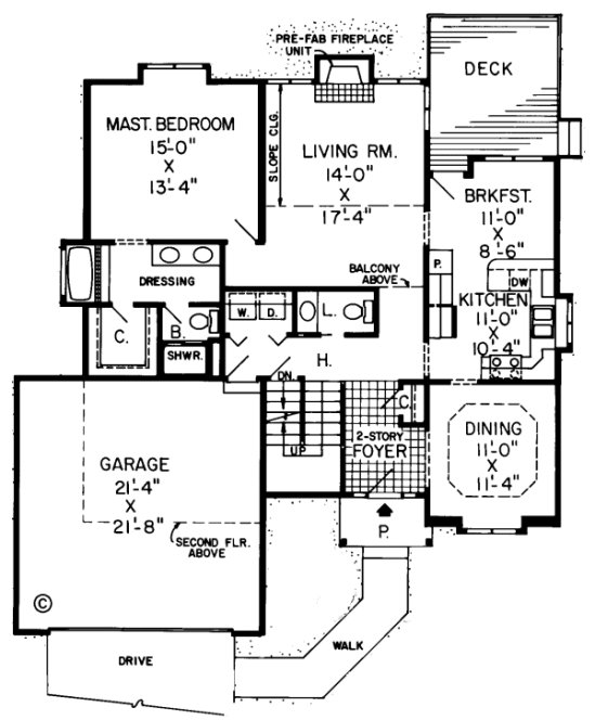 Main Floor Plan for House Plan #189600