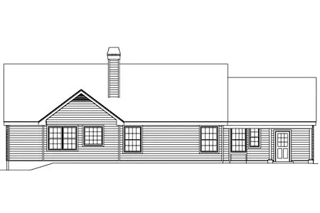 Rear Elevation for House Plan #631971
