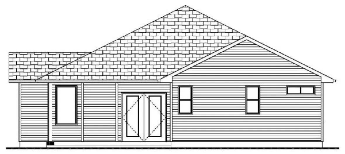Rear Elevation for House Plan #207070