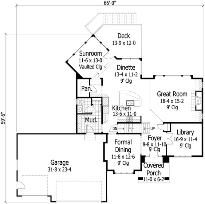Main Floor Plan for House Plan #281482