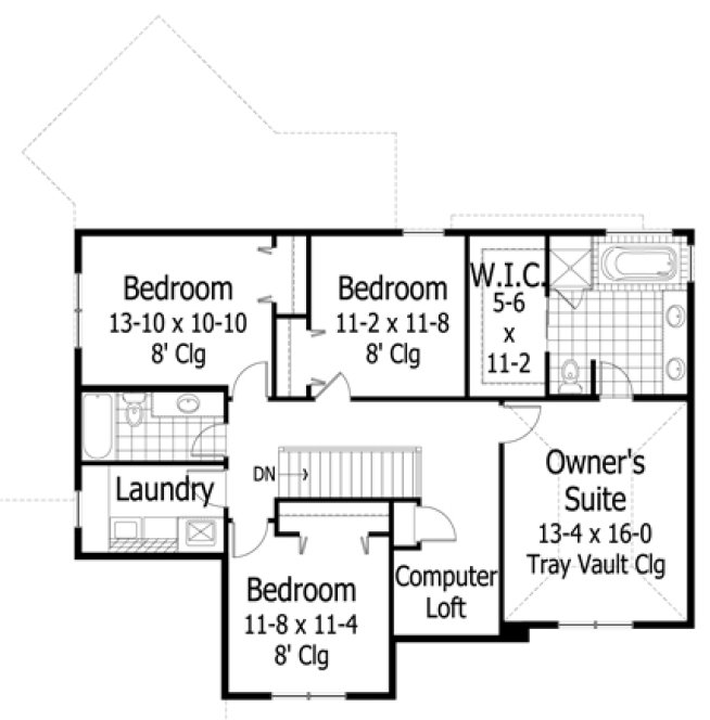 Second Floor Plan for House Plan #281482