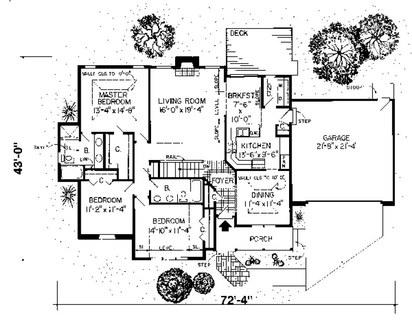 Main Floor Plan for House Plan #180102