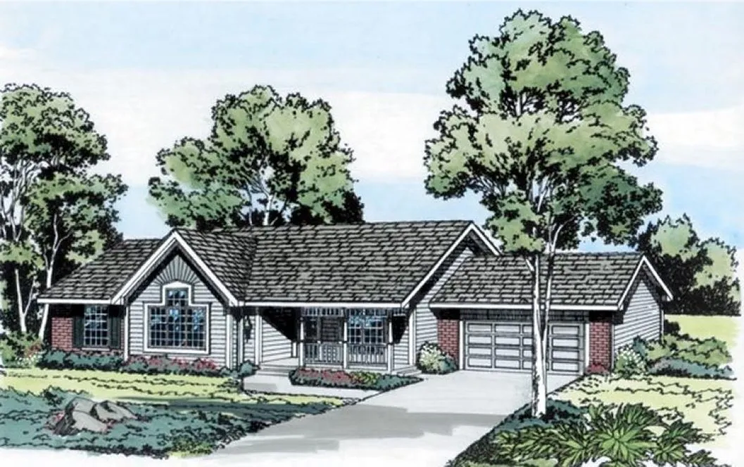 Full Rendering for House Plan #180102