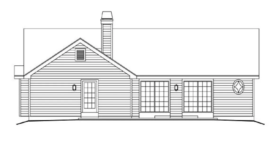 Rear Elevation for House Plan #638421