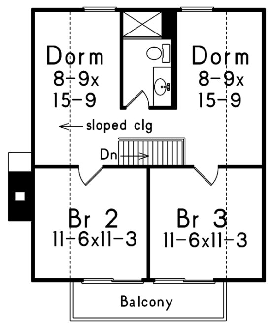 Second Floor Plan for House Plan #634431