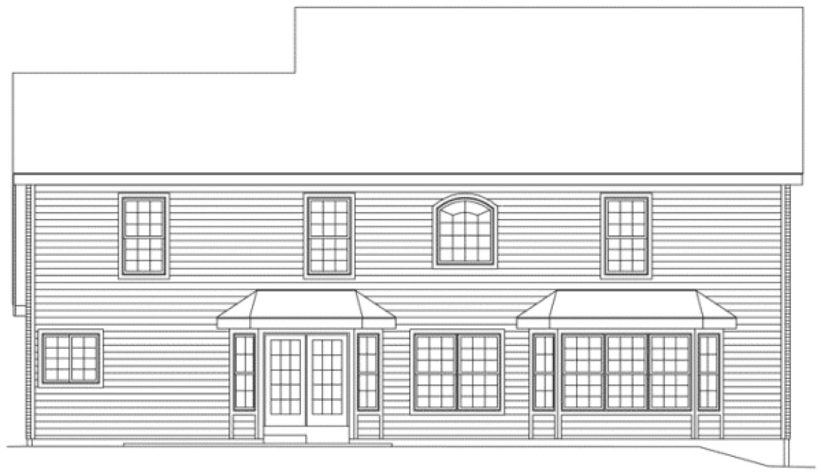 Rear Elevation for House Plan #639613