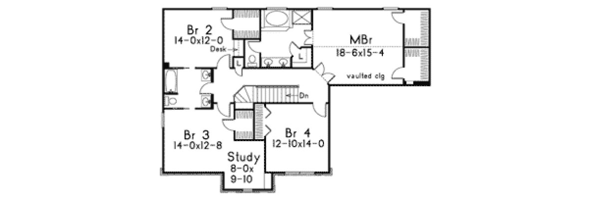 Second Floor Plan for House Plan #639613