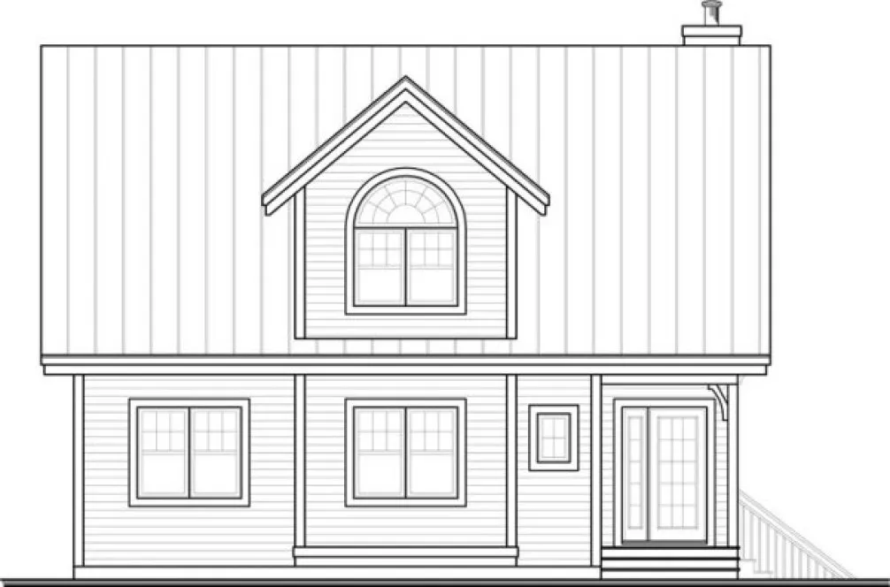 Rear Elevation for House Plan #147393