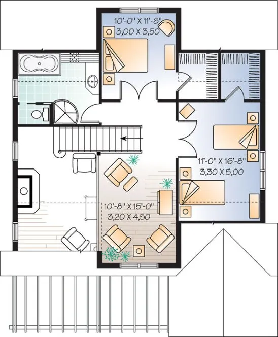 Second Floor Plan for House Plan #147393