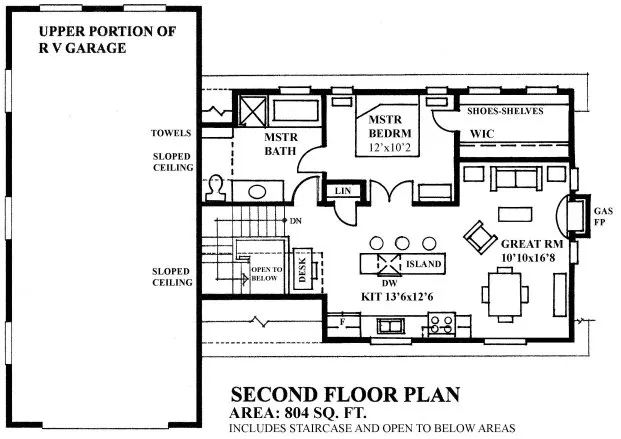 Second Floor Plan for House Plan #263532