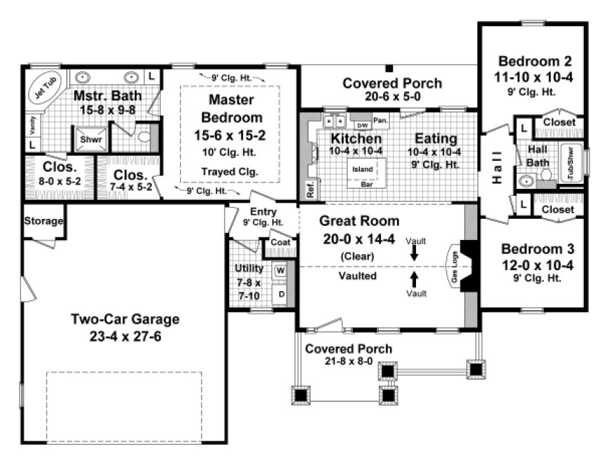 Main Floor Plan for House Plan #214161