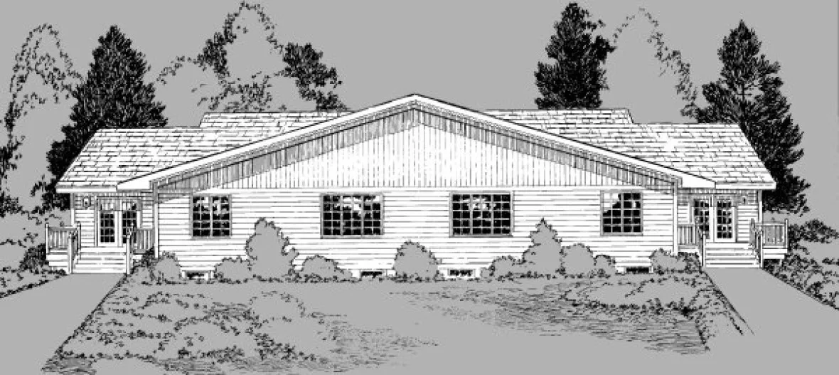 Rear Elevation for House Plan #184424