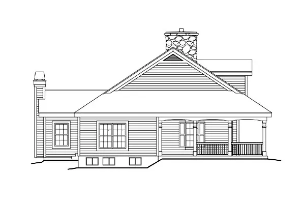 Left Elevation for House Plan #634491