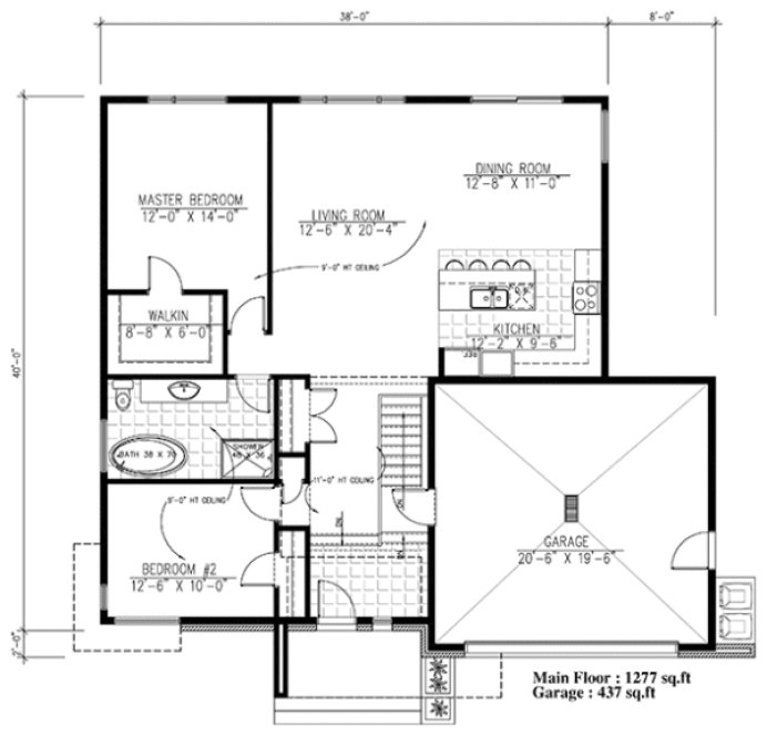 Main Floor Plan for House Plan #427721